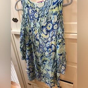Lilly P drapey fun cover up with tassels! Never been worn! Size xs